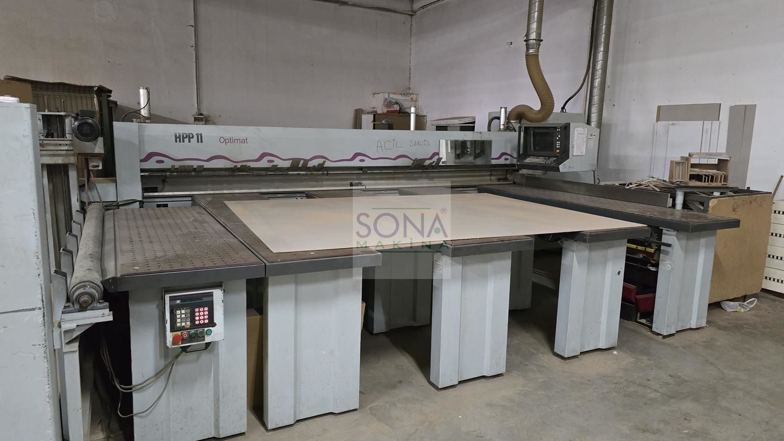 Holzma Optimat HPP 11/43/43 Panel Ebatlama Makinesi (2003)Yandan Asansör