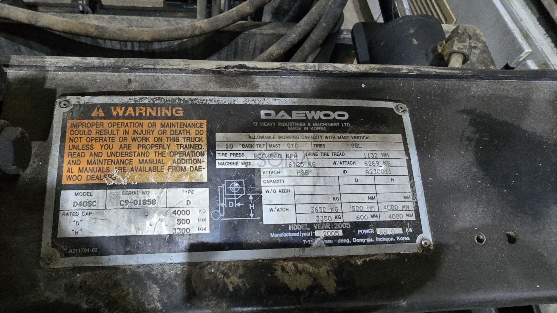 Daewoo D40 SC Forklift Dublex 4 Ton (2005)