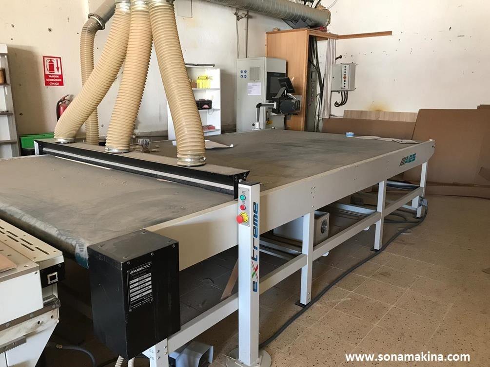AES Extreme 2142 Flat Düz Tabla Cnc  (2015) Delik Gruplu+ Boşaltma + Barkod (İLK EL)