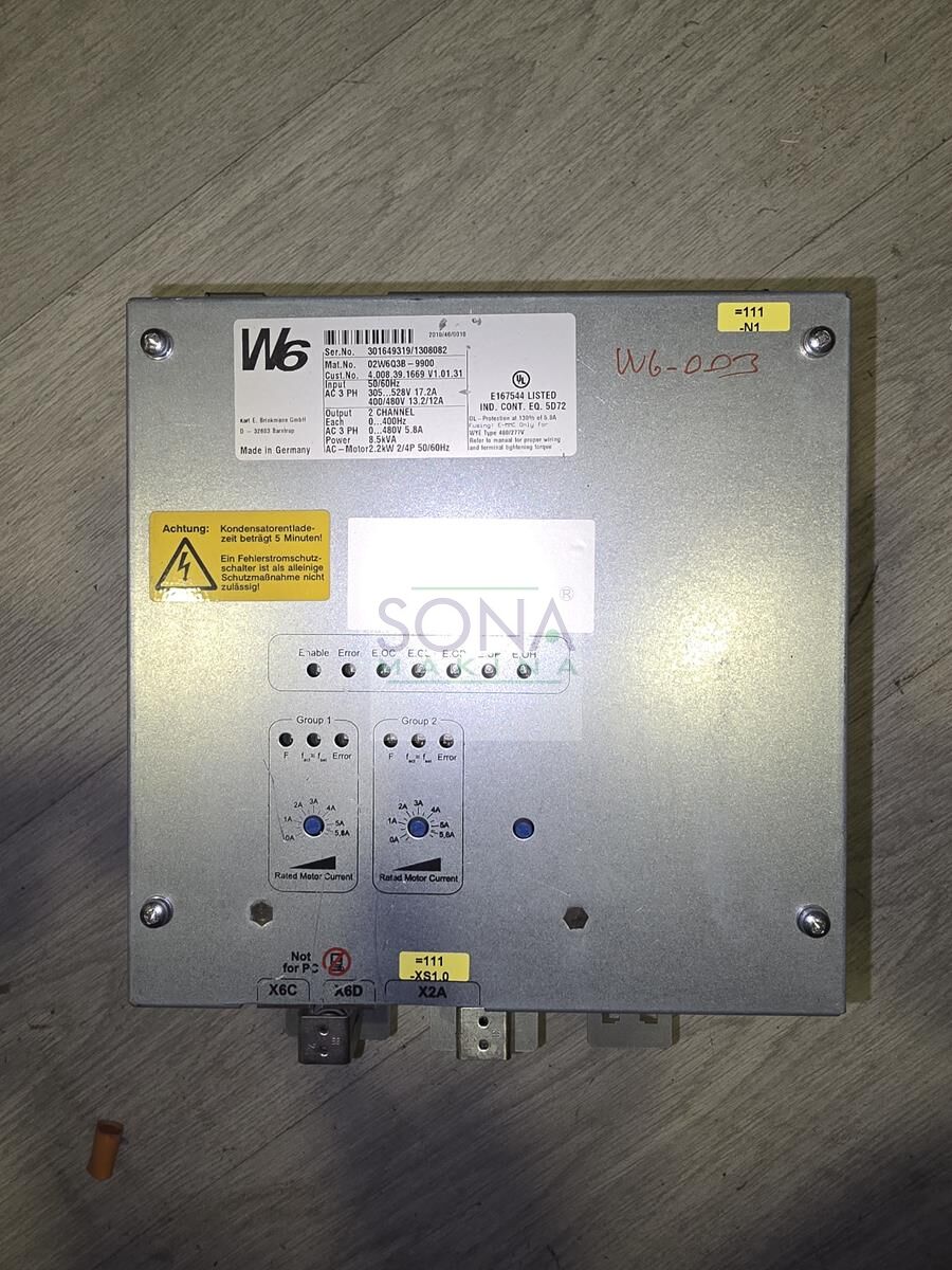 W6 Frekans inverter 8,5 Kva 2,2 Kw (Sürücü) 02W6Q3B-9900