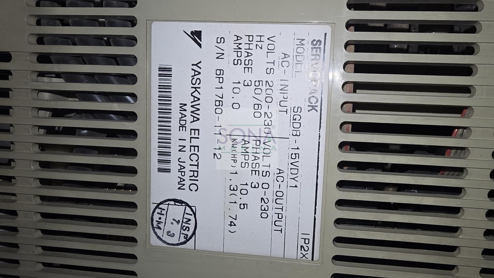 YASKAWA Frekans inverter 1,3 Kw (Sürücü) Servopack SGDB-15VDY1