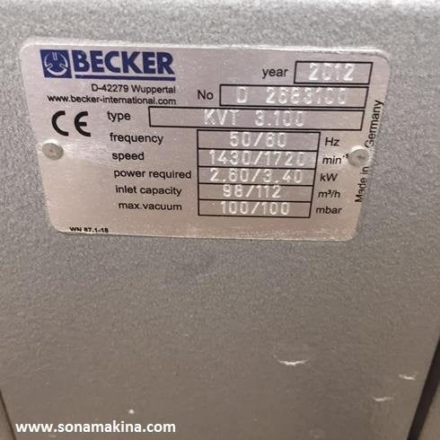 BECKER VAKUM MOTORU 100 m3 (2012)
