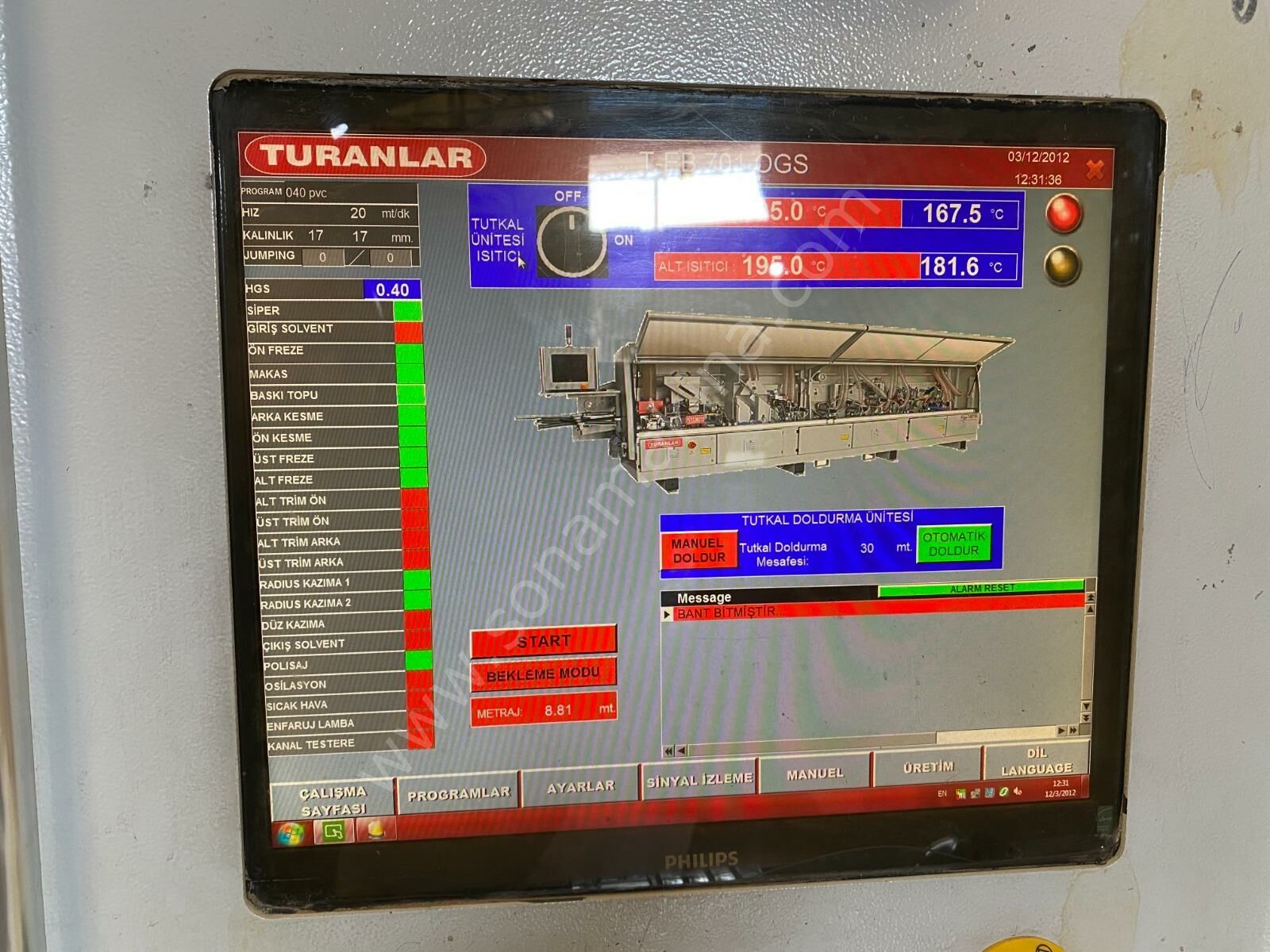 Turanlar T-EB 701 OGS Kenar Bantlama Makinesi (2018)